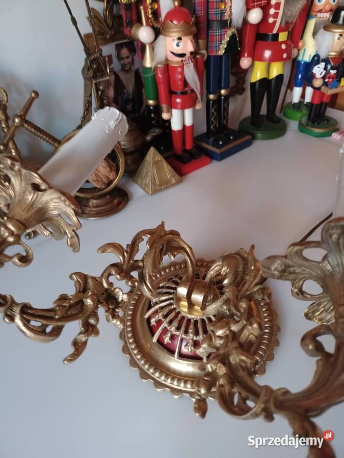 Piękny masywny kinkiet mosiężny Lampiony i latarnie Poznań sprzedam