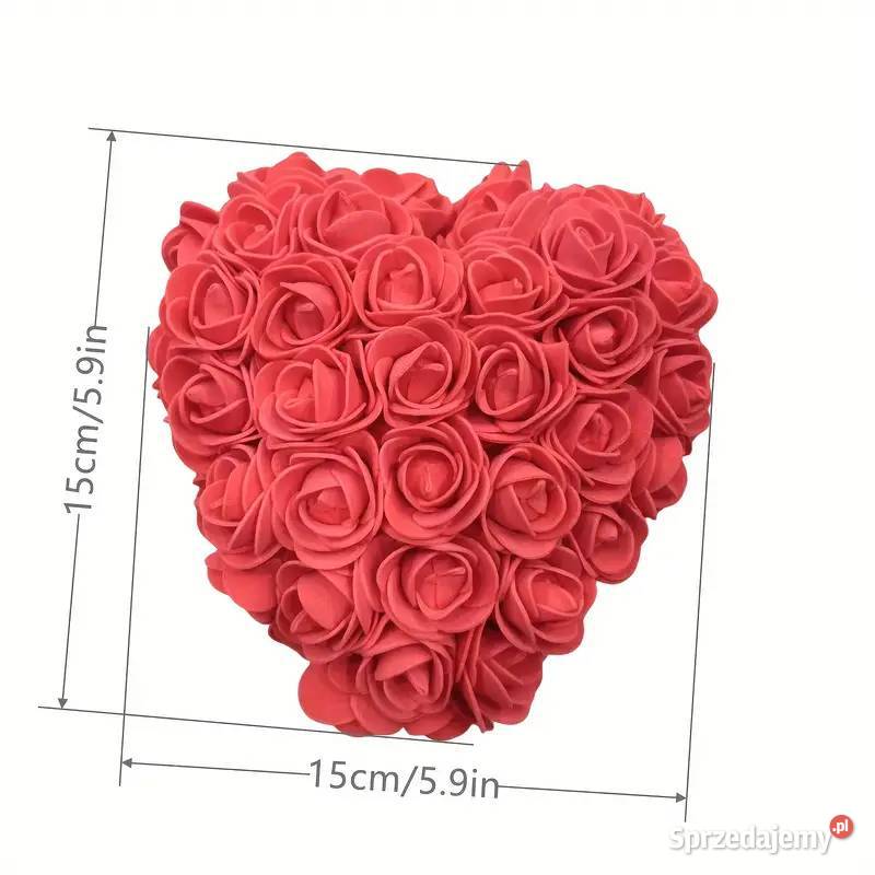 Serce ze Sztucznych Kwiatków Róży Warszawa