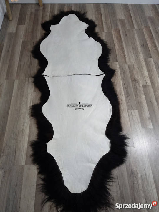 Skóra Owcza Island czarny Dywan Narzuta z Dwóch Szaflary