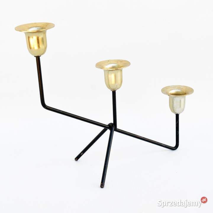 Minimalistyczny świecznik stołowy Belgia lata 70 Warszawa