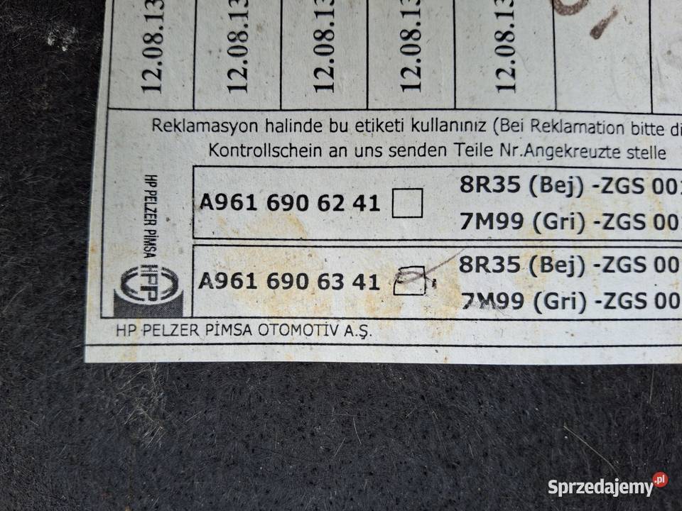 MERCEDES ACTROS MP4 TAPICERKA KABINY BOCZEK TYŁ Wyposażenie wnętrza lubuskie Bieleń