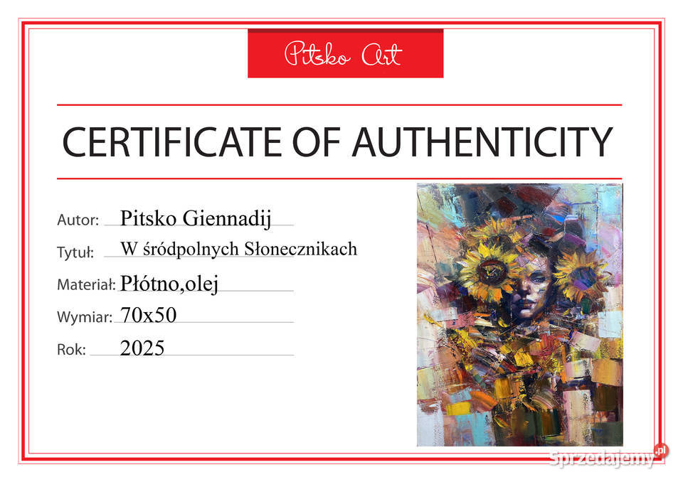 Pitsko Giennadij W śródpolnych słonecznikach Rumia