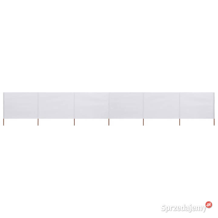 Parawan 6skrzydłowy z tkaniny 800 x 80 biały