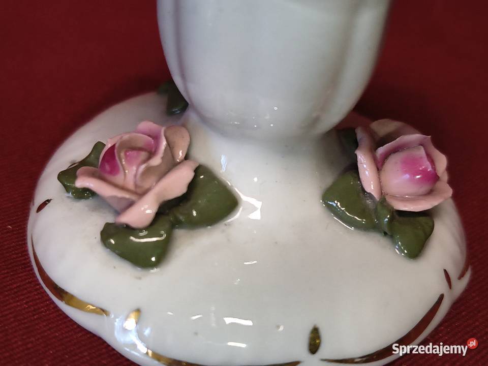 Porcelanowe świeczniki vintage Niemcy handarbeit Antyki, Sztuka, Kolekcje Chorzew sprzedam