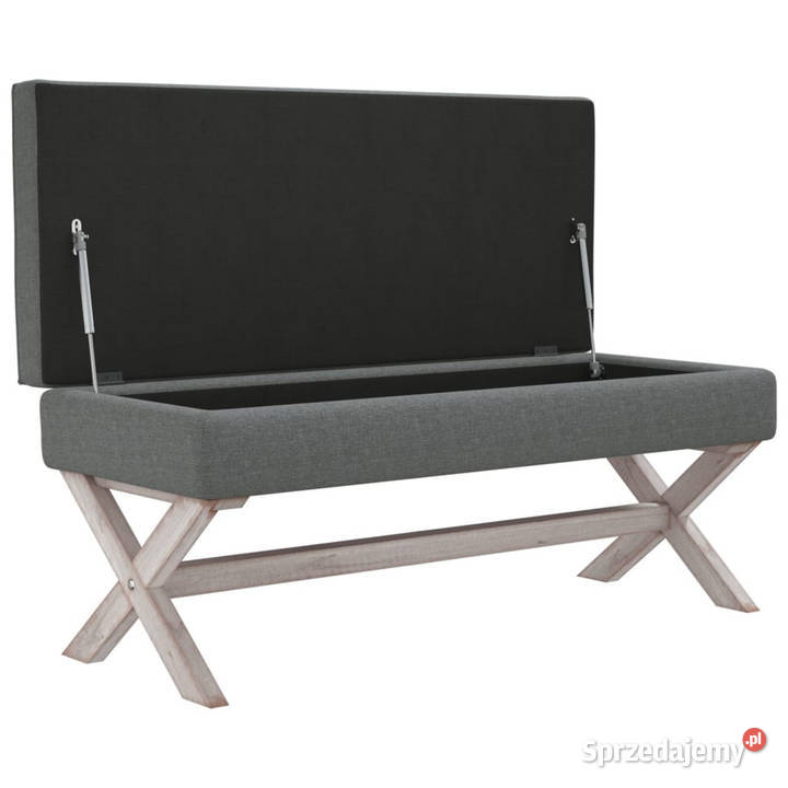 Stołek ze schowkiem ciemnoszary 110x45x49