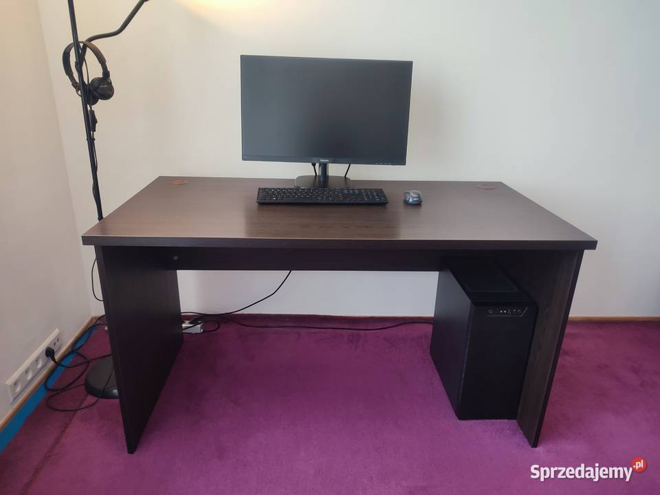 Solidne stabilne duże biurko 140x70 wenge Warszawa