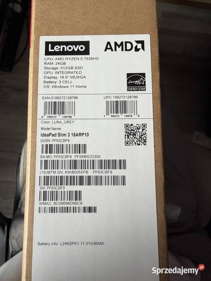 Lenovo IdeaPad Slim 3 16ARP10 Ryzen 5 24 GB RAM Lędziny sprzedam