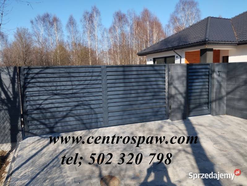 Brama przesuwna skrzydłowa wjazd kuta nowoczesna śląskie