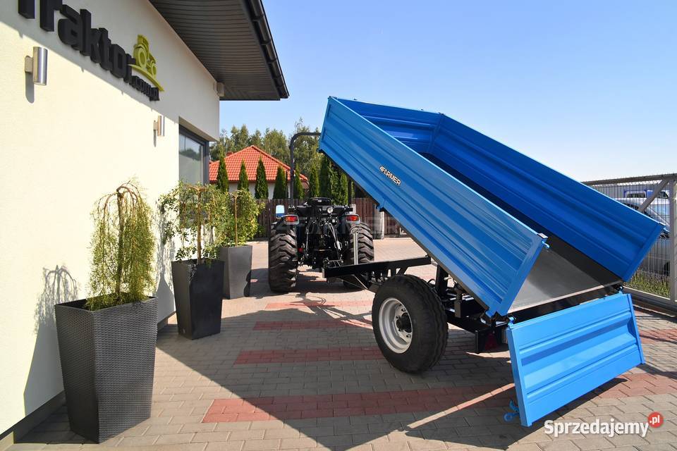 Przyczepa rolnicza jednoosiowa 2T z kiprem i Rolnictwo podkarpackie Tajęcina