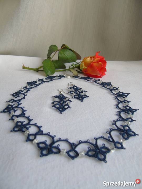 Biżuteria Frywolitkowa Wiśniowa sprzedam