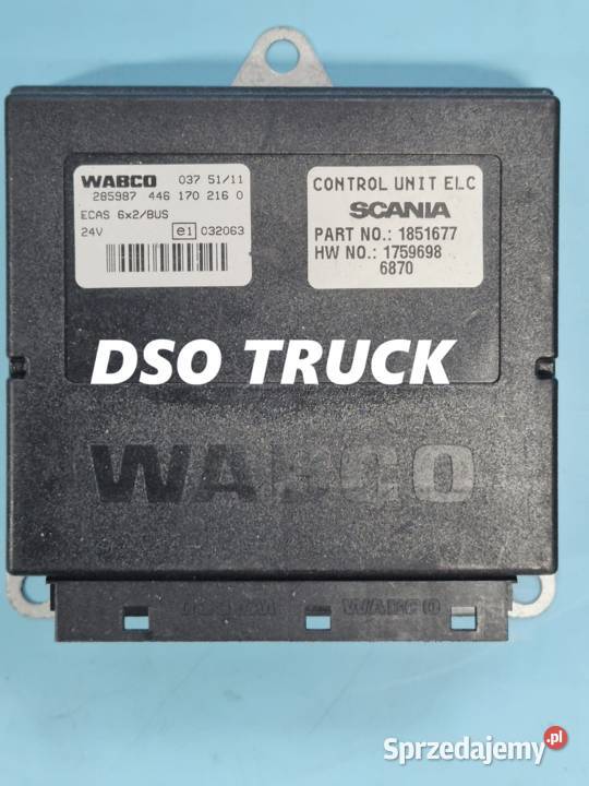 STEROWNIK PODUSZEK ECAS SCANIA 1851677 WABCO ciężarowe Zawichost