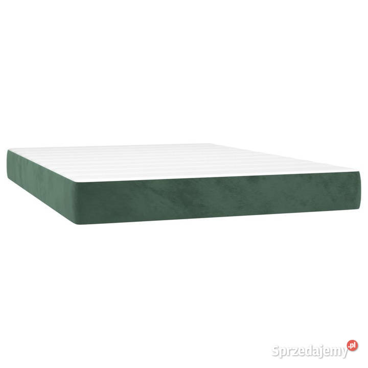 Łóżko kontynentalne z materacem i LED zielony 193cm
