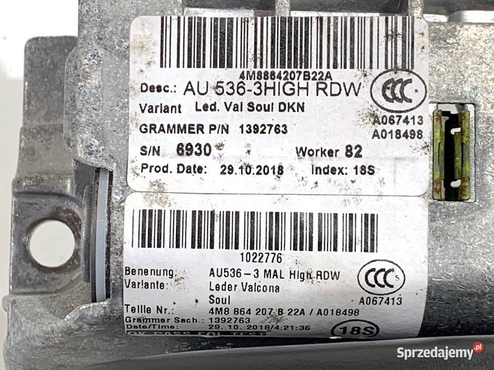 PODŁOKIETNIK AUDI Q8 SUV 4M8864207B Podłokietniki