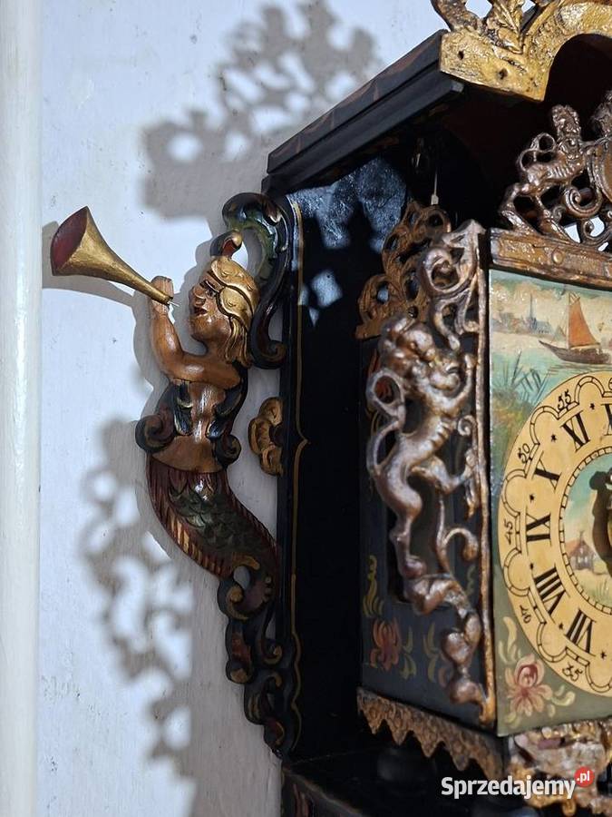 Wiszący zegar holenderski stary drewno podkarpackie Rzeszów