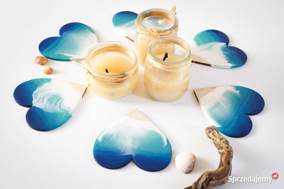 Podkładki pod kieliszki morskie w kształcie serc Warszawa