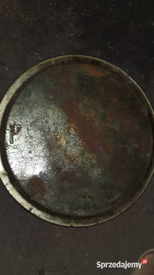 Stara taca metalowa ozdobna PRL mazowieckie