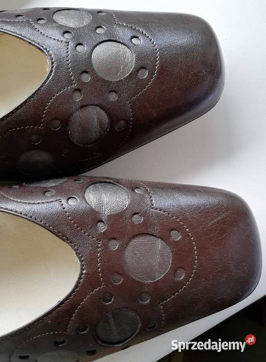 Wygodne skórzane czółenka Helen Elmdale 395 40 skóra