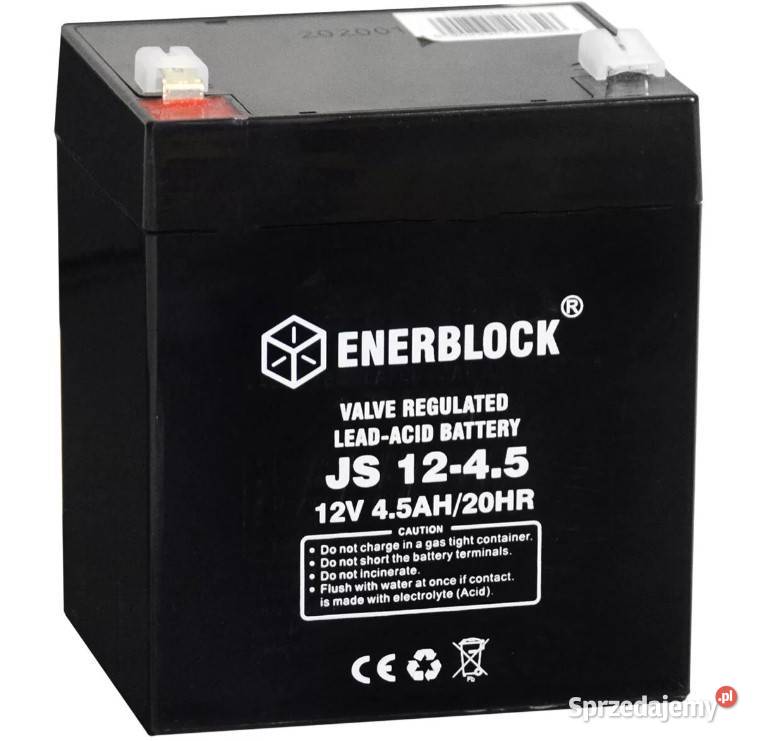 Akumulator ENERBLOCK AGM JS1245 12V 45Ah Części i akcesoria Wałbrzych