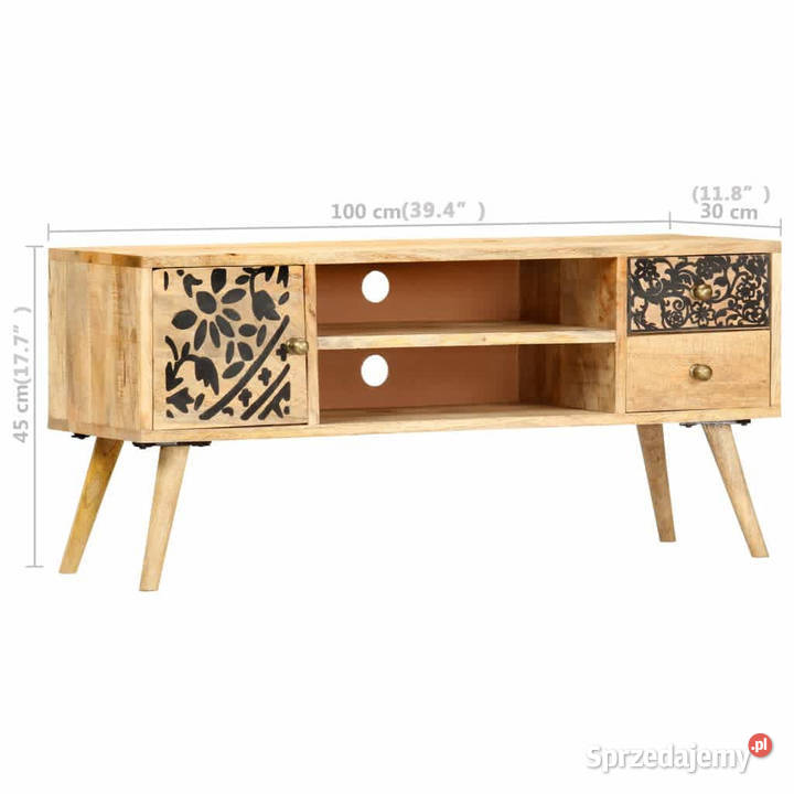 Szafka pod TV 100x30x45 lite drewno mango RTV mazowieckie