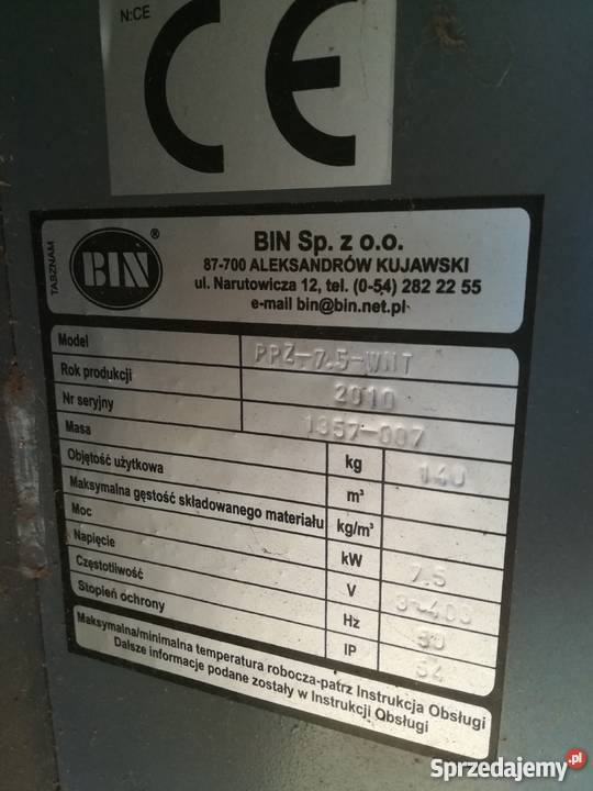 Dmuchawa Wentylator do zboża BIN 75kW Kosz lubelskie Węglinek