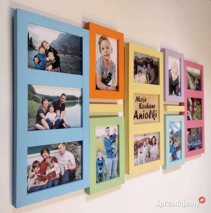 Drewniana Multirama Ramka Na 12 Zdjęć 10x15