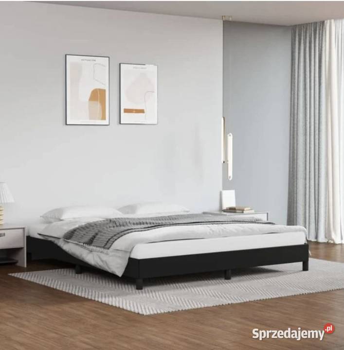 Rama łóżka czarna 160x200 sztuczna skóra sprzedam