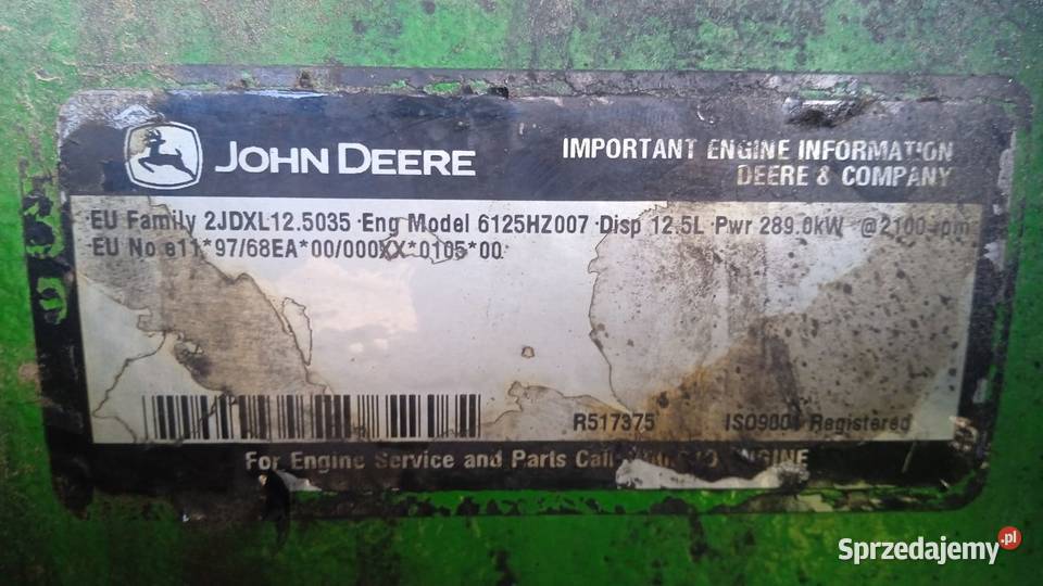 John Deere 7300 2006rParts Części Wilkowo sprzedam
