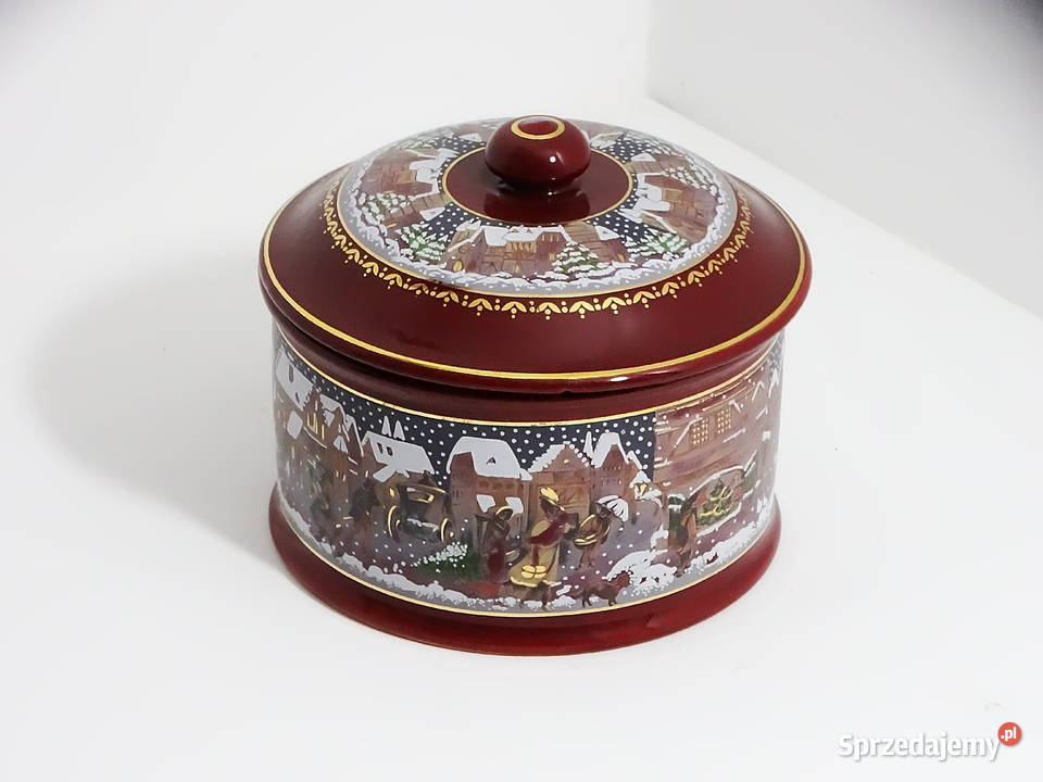 Dekoracyjny pojemnik świąteczny z pokrywką sprzedam