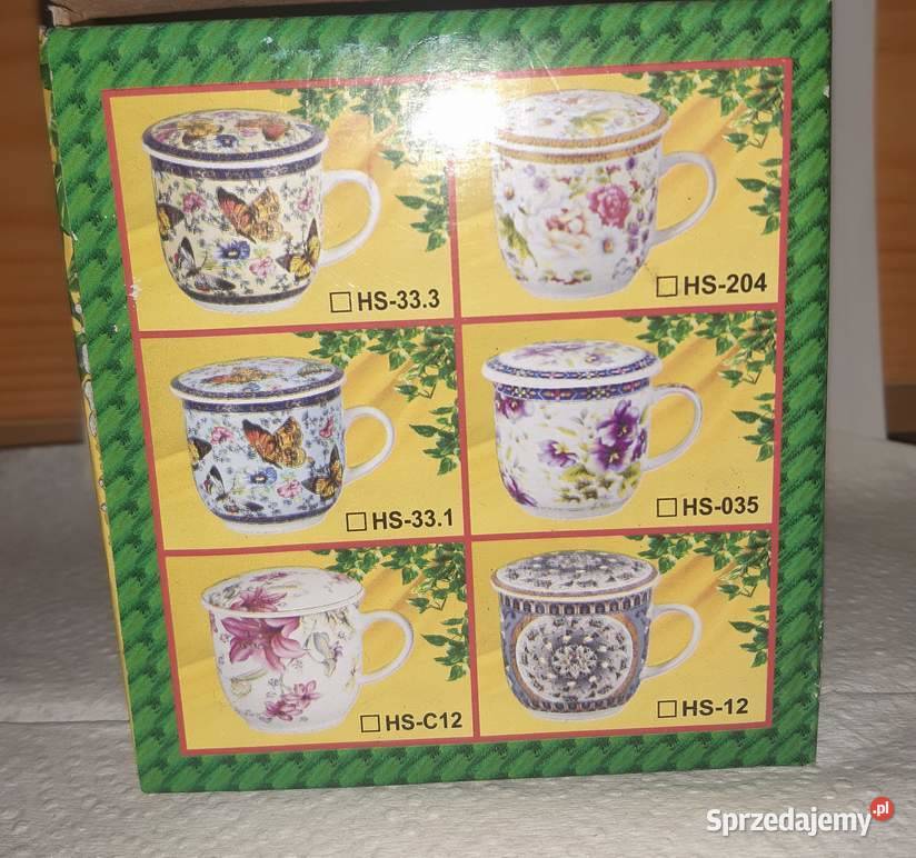 Kubek Porcelanowy do HerbatyKawyZiół z Sitkiem Kraków