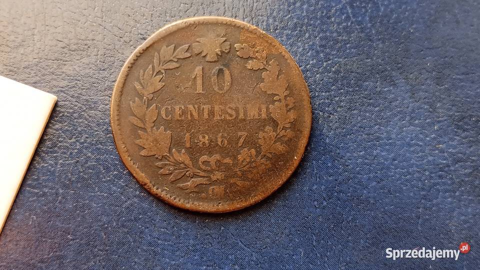 Stare monety 10 centesimi 1867 Włochy Lesko