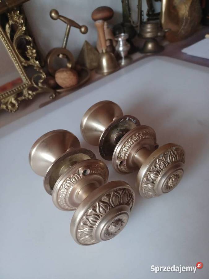 Klamki gałki mosiężne obrotowe Poznań sprzedam