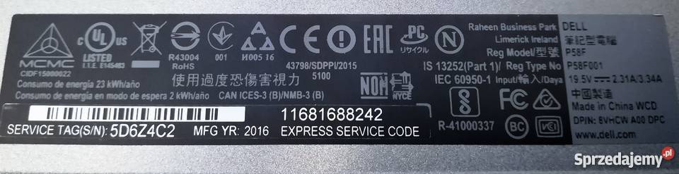 Dell Inspiron 15 5578 Ideał i5 7200 8GB 256 SSD Wrocław sprzedam