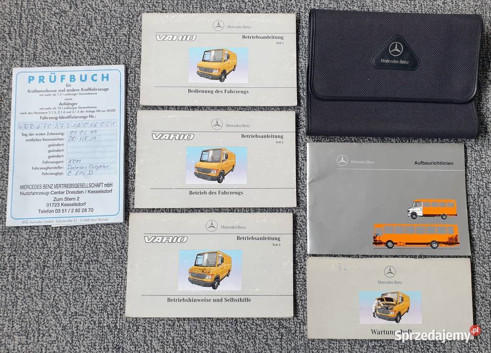 Książki serwisowe Merecedes Vario plus teczka Zakopane sprzedam
