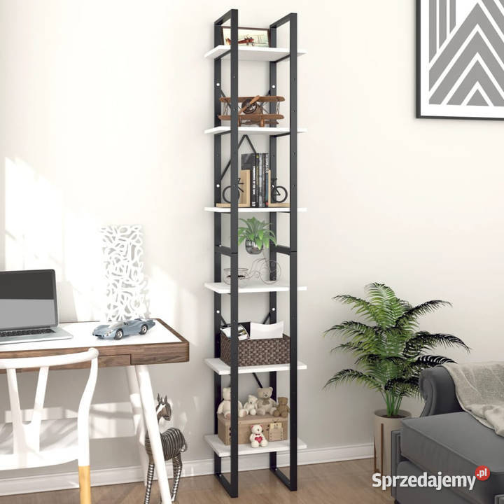 Regał na książki biały 40x30x210 materiał Warszawa