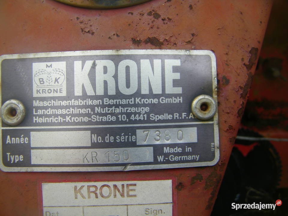 prasa lancuchowa rolujaca krone kr 150 nieuszkodzony świętokrzyskie