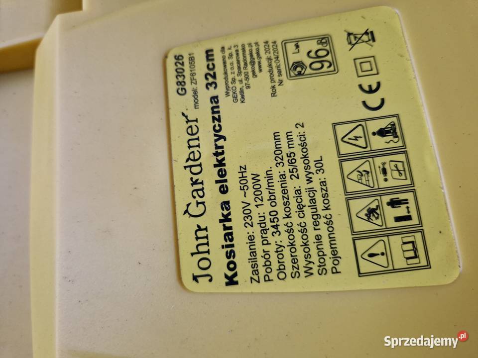 Kosiarka elektryczna 32 model SHARP Geko G83026 Głogowa