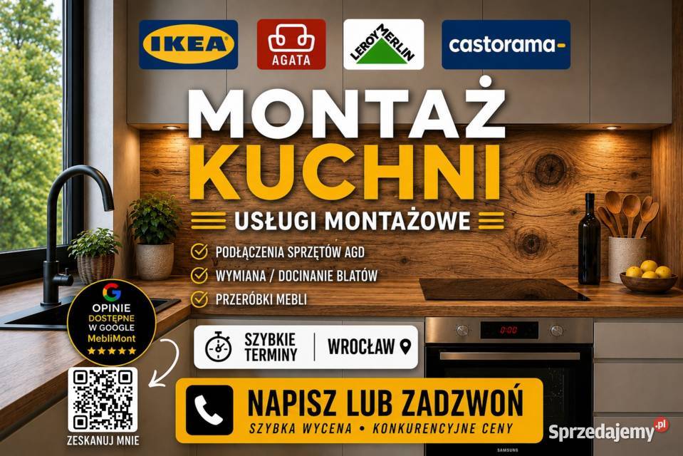 Montaż kuchni IKEA Leroy Castorama AGD blaty Wrocław