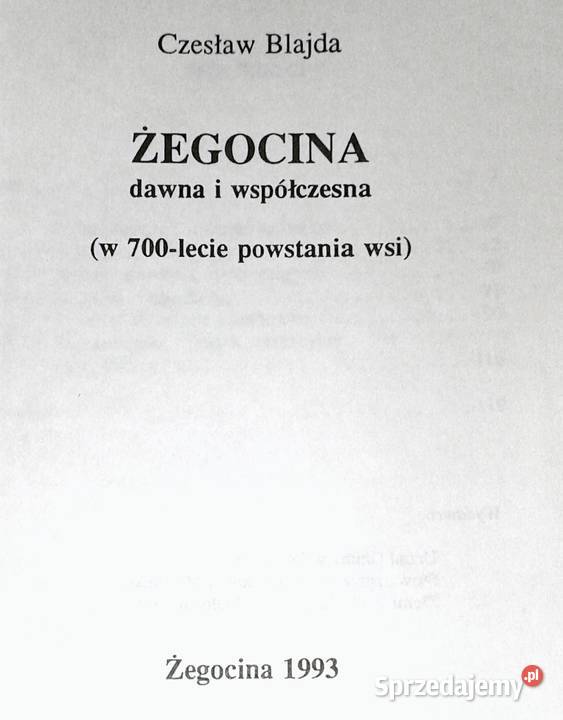 Żegocina dawna i współczesna W 700lecie Pozostałe Chełm sprzedam