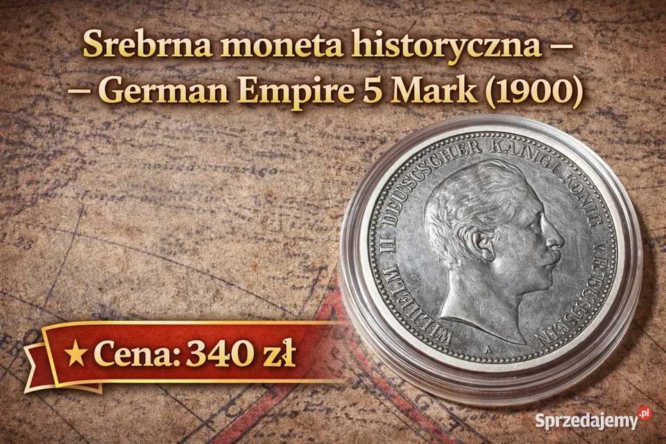 Srebrna moneta historyczna Cesarstwo Niemieckie mazowieckie Warszawa