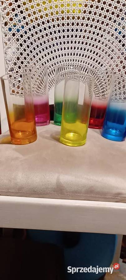 szklanki z lat 8090 tych szkło z efektem Poznań sprzedam
