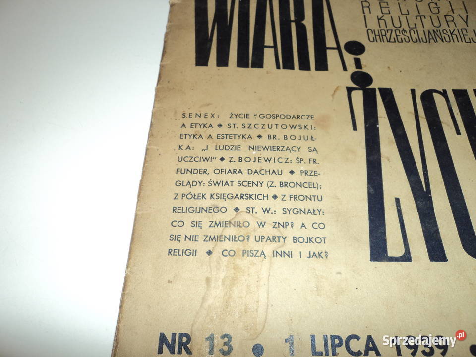 Wiara i Życie jeden z ostatnich numerów