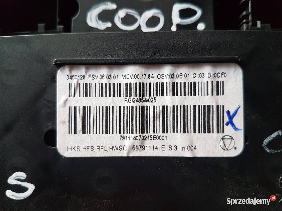 COOPER S PANEL KLIMATYZACJI PRZELACZNIK 3450128 Turek