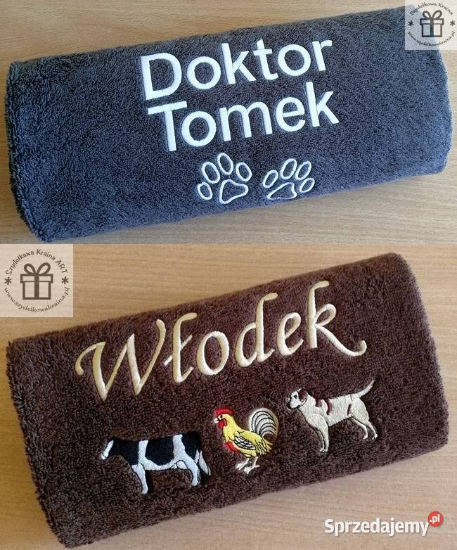 Prezent MIŁOŚNIKA PSÓW psiarza RĘCZNIK z napisem Toruń