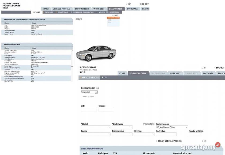 VIDA DICE Laptop Interfejs Diagnostyka Volvo podkarpackie Jodłowa