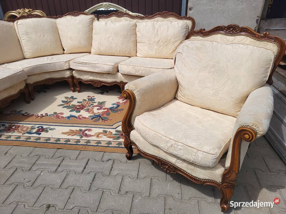 Piękny komplet wypoczynkowy narożnik fotel Sypniewo