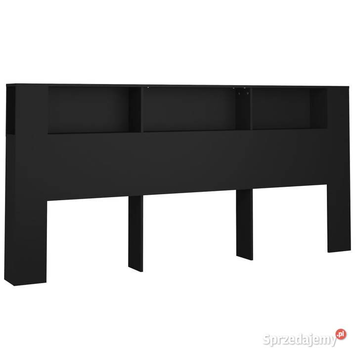 Wezgłowie łóżka z półkami czarne 220x185x1045 Warszawa