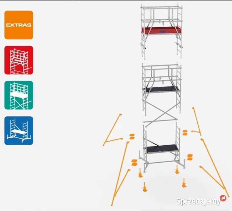 Wynajem rusztowania aluminiowego 8 m schody