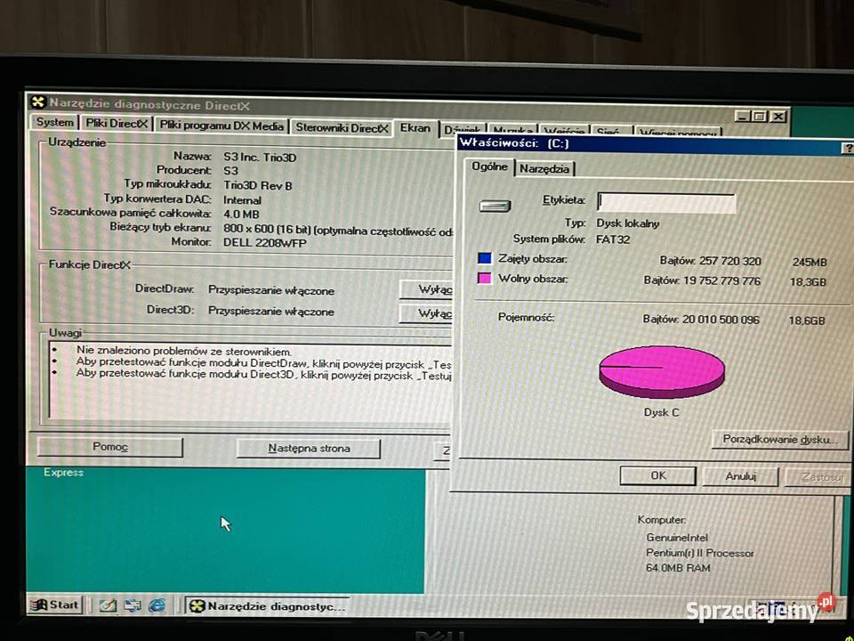 Zabytkowy komputer PC AT Pentium II 233MHz małopolskie
