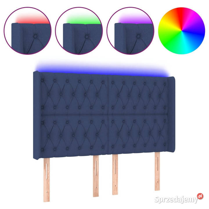Zagłówek do łóżka z LED niebieski 147x16x118128 Warszawa sprzedam