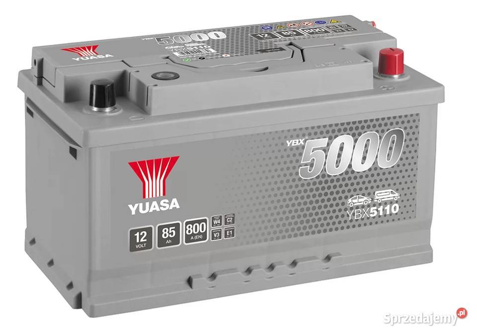 Akumulator Yuasa Silver 12V 85Ah 800A Prawy Plus osobowe Akumulatory łódzkie Łódź